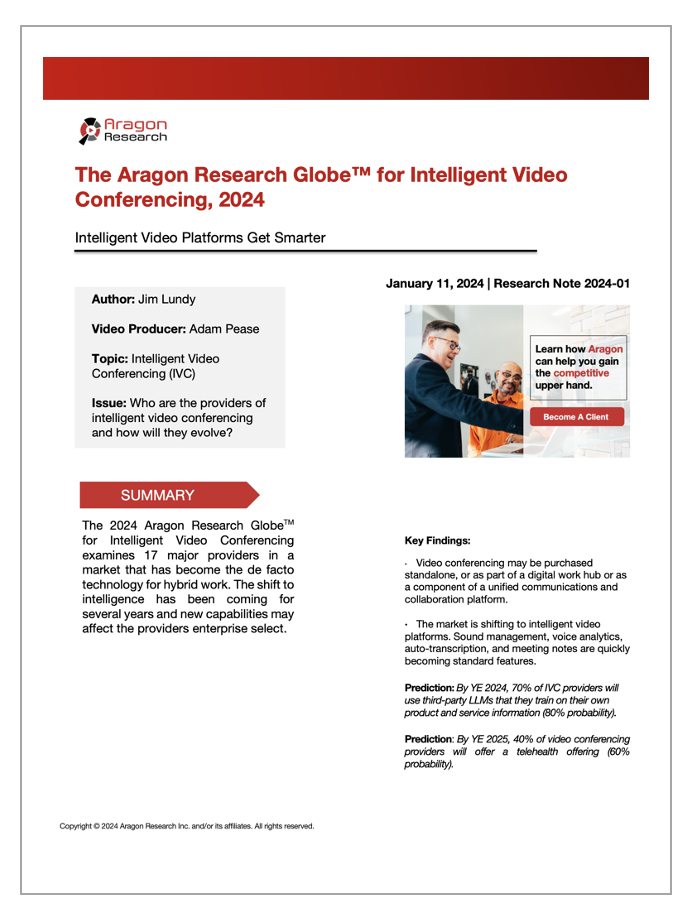 2024-01 The Aragon Research Globe™ for Intelligent Video Conferencing, 2024