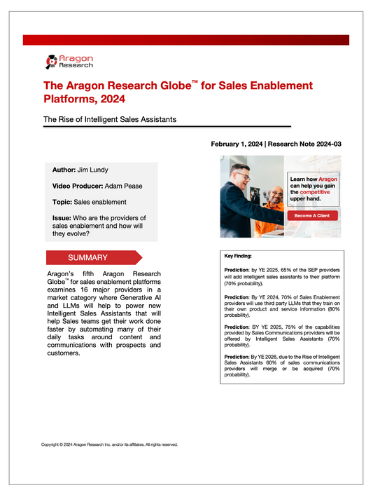 2024-03 The Aragon Research Globe™ for Sales Enablement Platforms, 2024