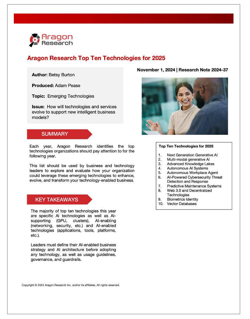 2024-37 Aragon Research Top Ten Technologies for 2025