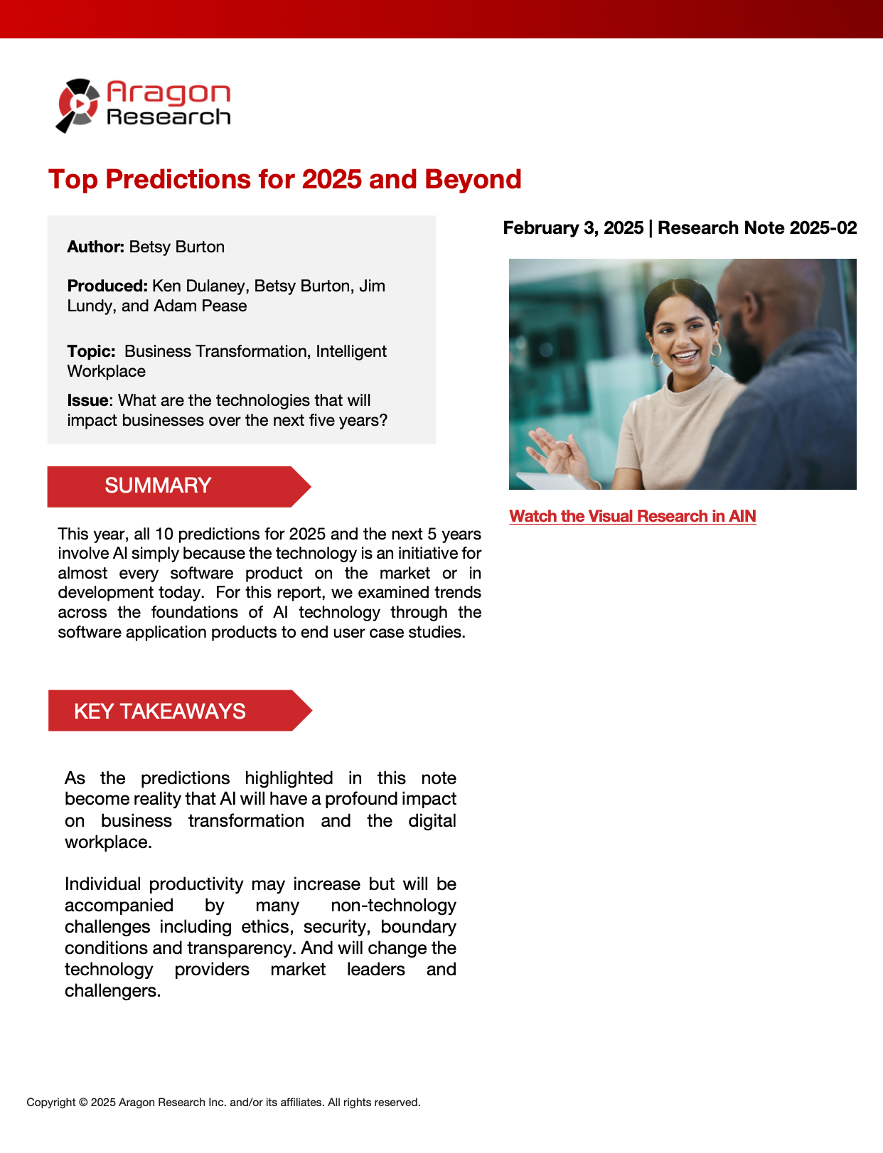 2025-02 Top Predictions for 2025 and Beyond