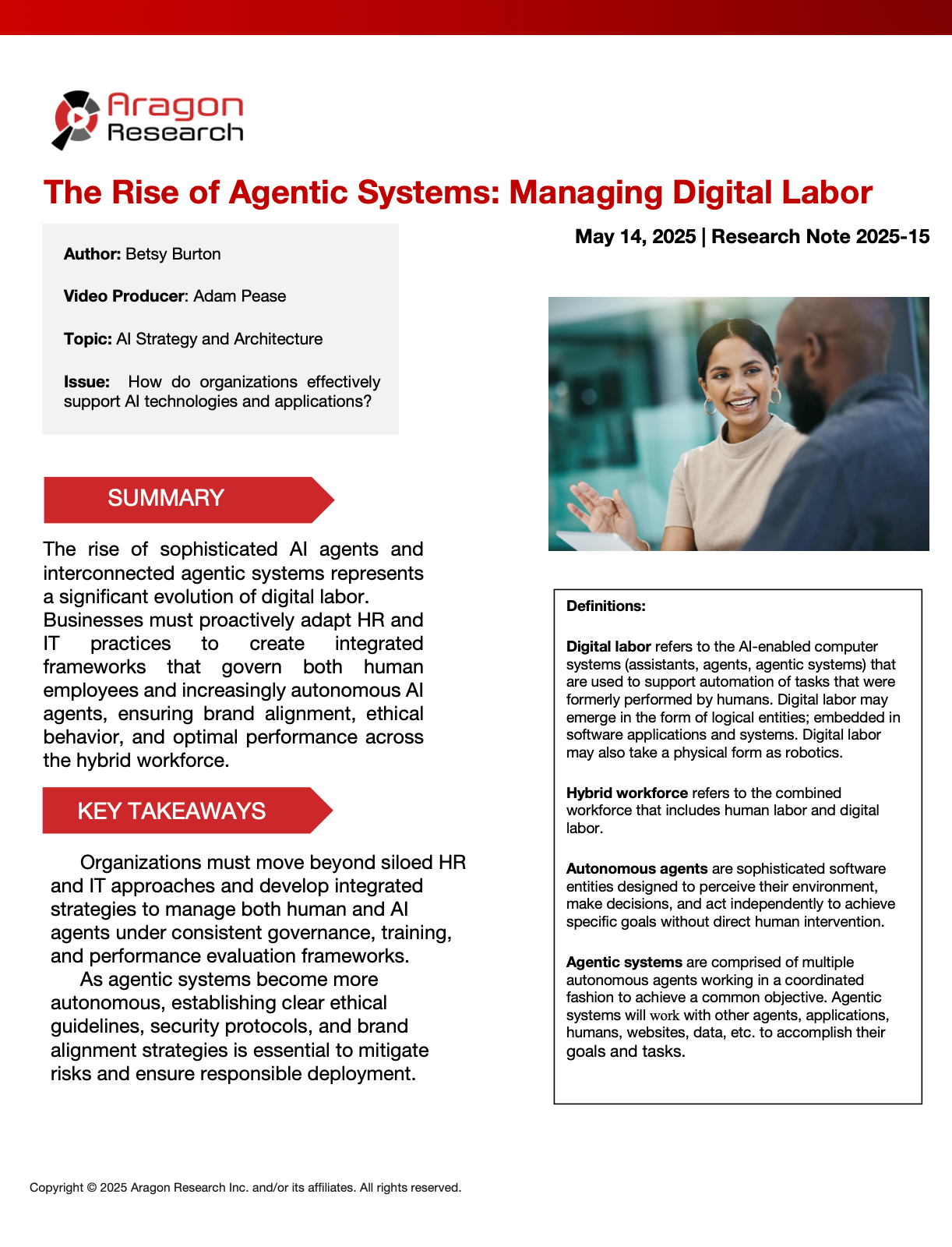 2025-15 The Rise of Agentic Systems - Managing Digital Labor