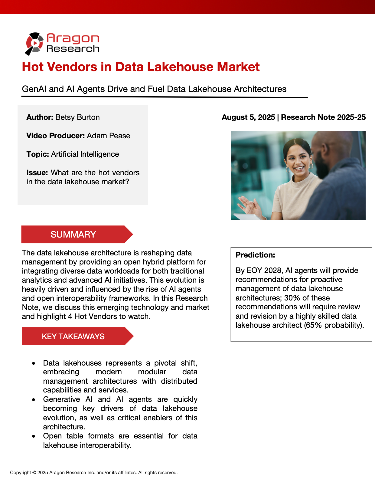2025-25 Hot Vendors in Data Lakehouse Market