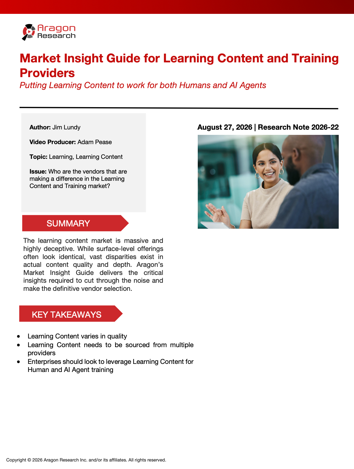 2026-22 Market Insight Guide for Learning Content and Training Providers