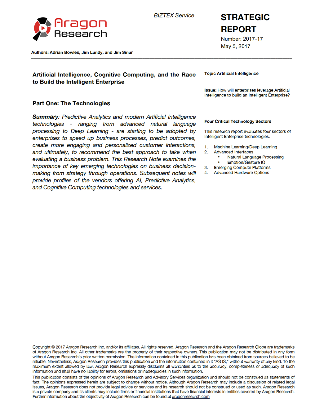 Artificial Intelligence, Cognitive Computing, and the Race to Build the Intelligent Enterprise