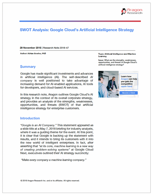 SWOT Analysis: Google Cloud’s Artificial Intelligence Strategy