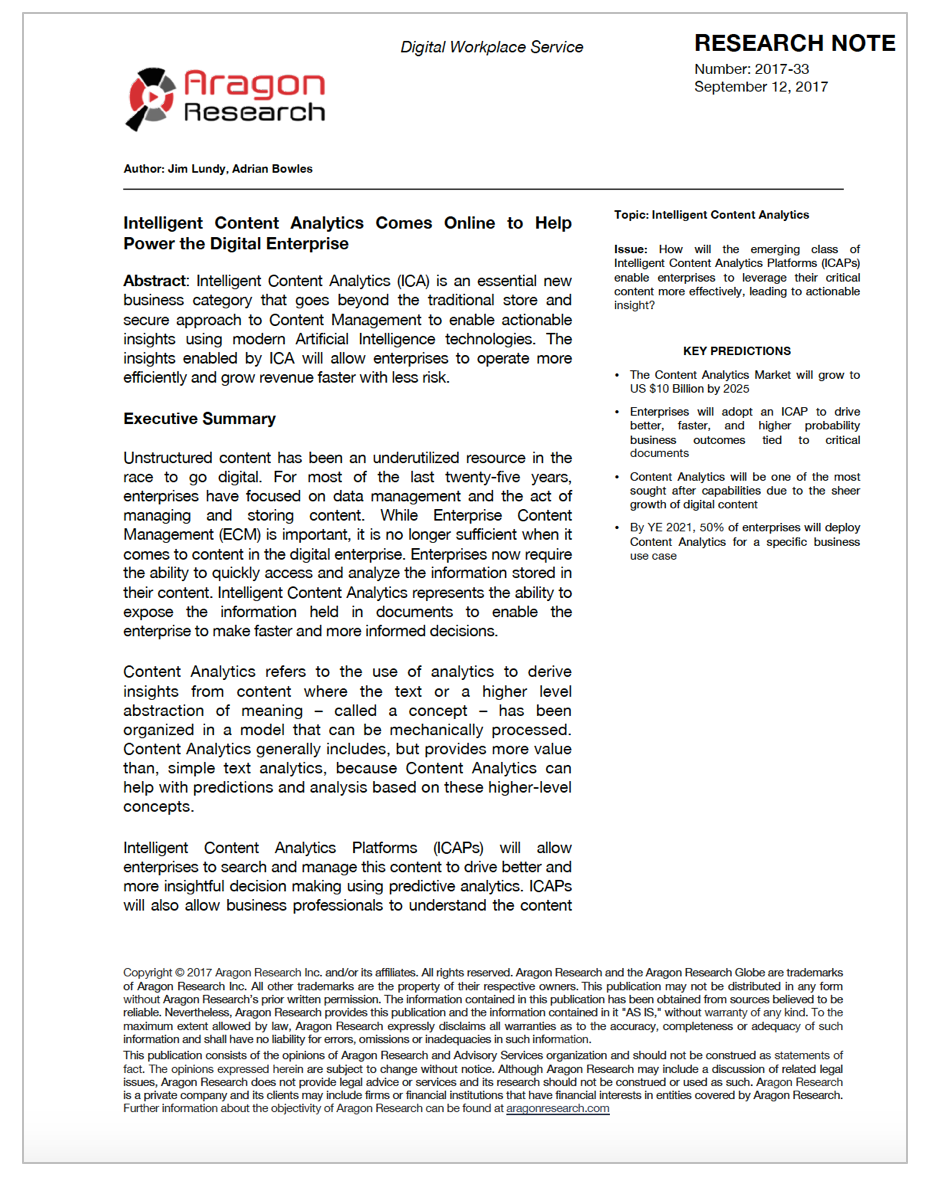 Intelligent Content Analytics Comes Online to Help Power the Digital Enterprise