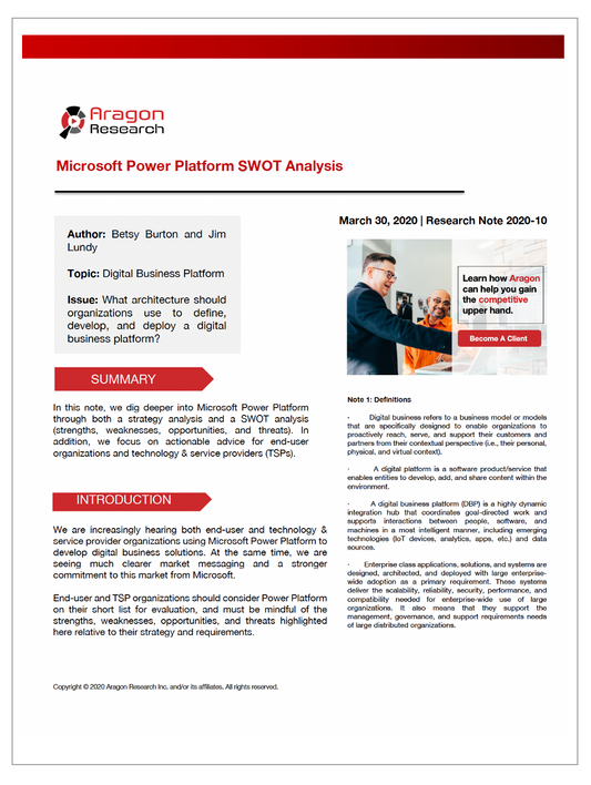 2020-10 Microsoft Power Platform SWOT Analysis