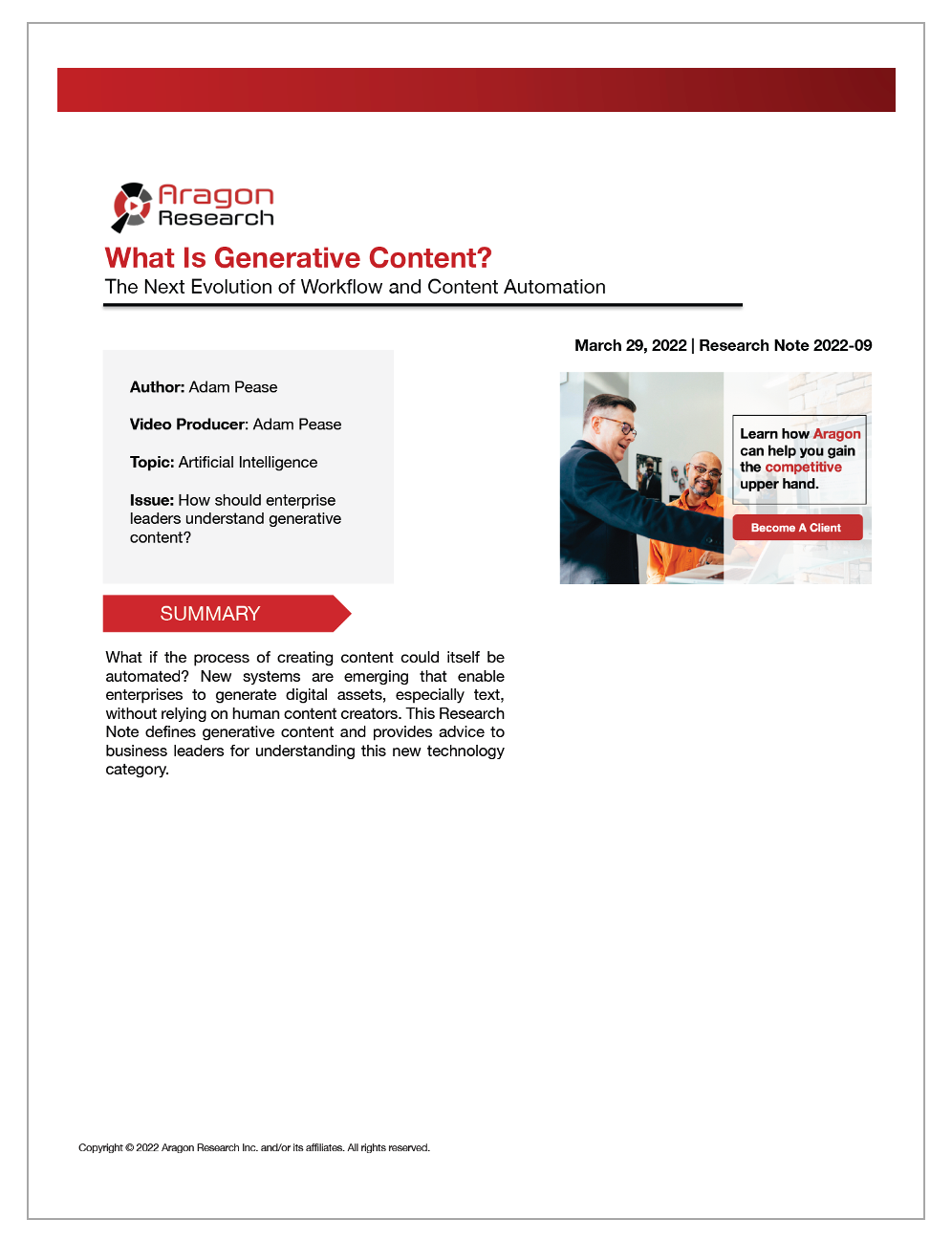 2022-09 What Is Generative Content