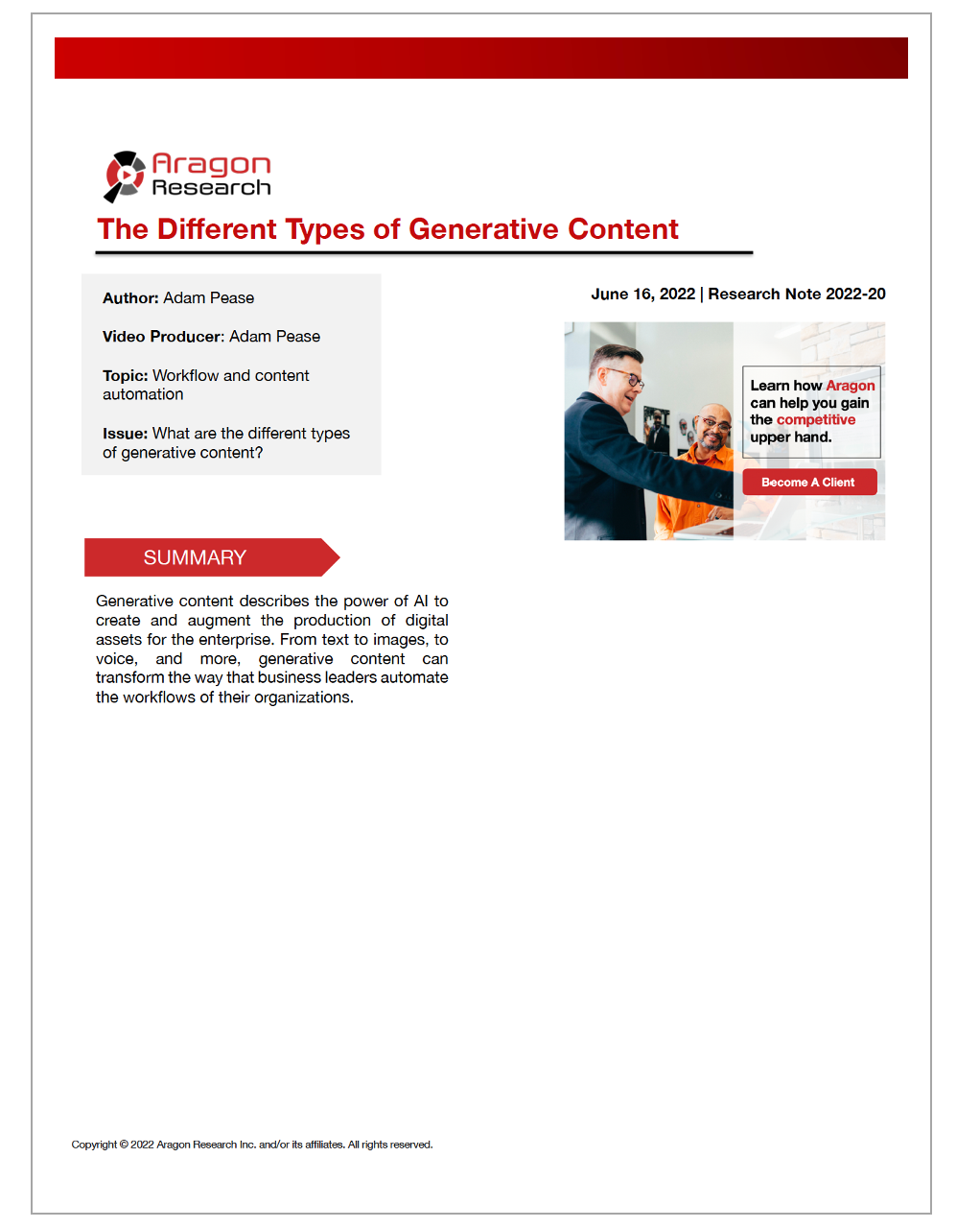 2022-20 The Different Types of Generative Content