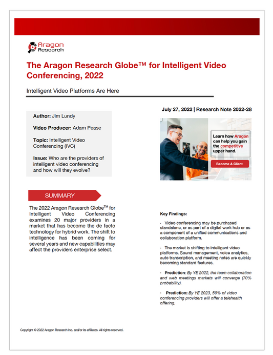 2022-28 The Aragon Research Globe™ for Video Conferencing, 2022