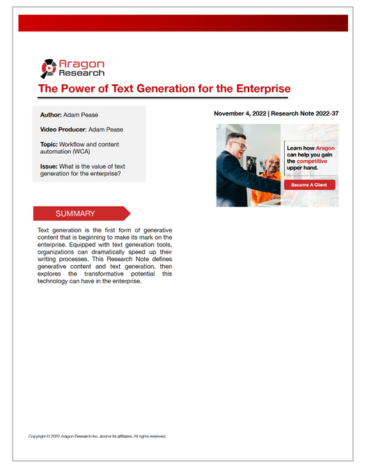2022-37 The Power of Text Generation for the Enterprise