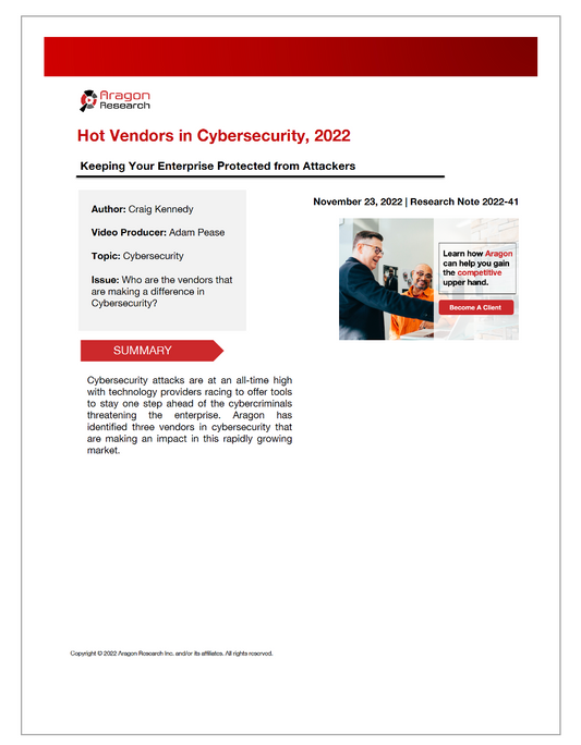2022-41 Hot Vendors in Cybersecurity, 2022