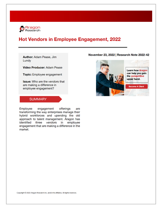 2022-42 Hot Vendors in Employee Engagement, 2022