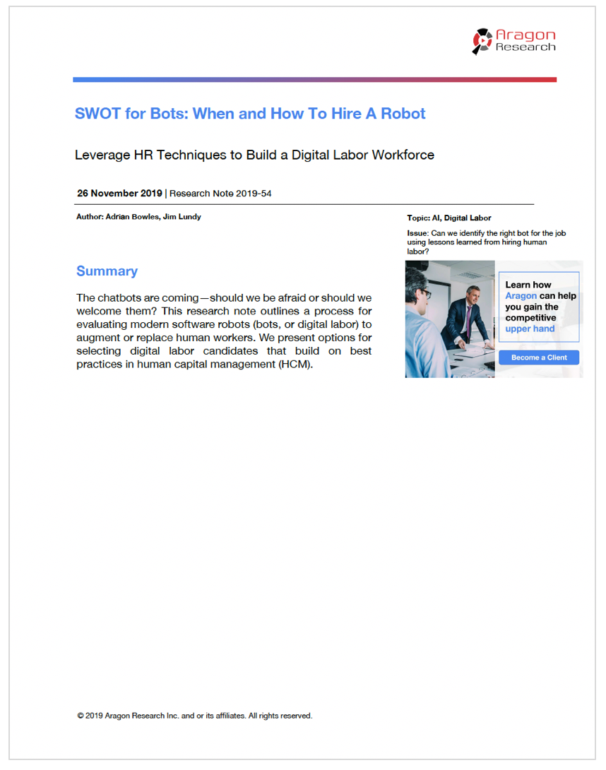 SWOT for Bots: When and How To Hire A Robot