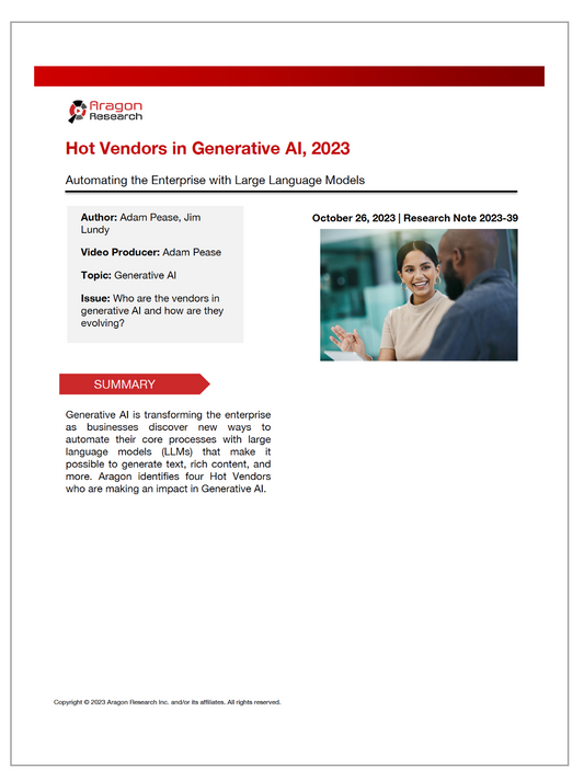 2023-39 Hot Vendors in Generative AI, 2023