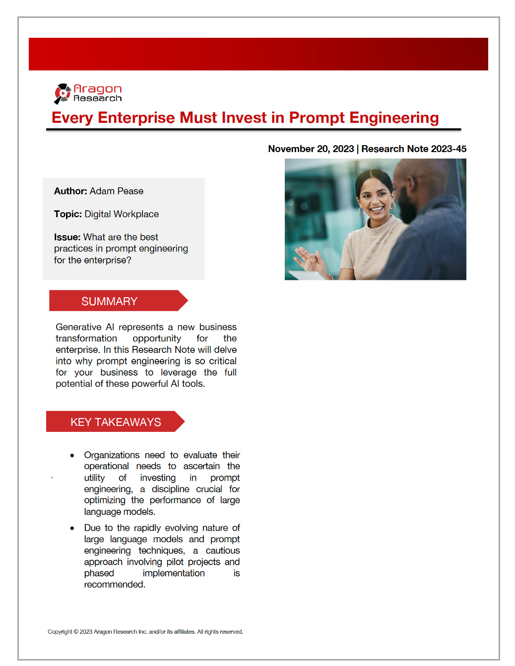 2023-45 Every Enterprise Must Invest in Prompt Engineering