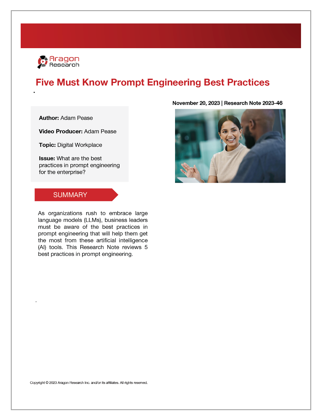 2023-46 Five Must Know Prompt Engineering Best Practices