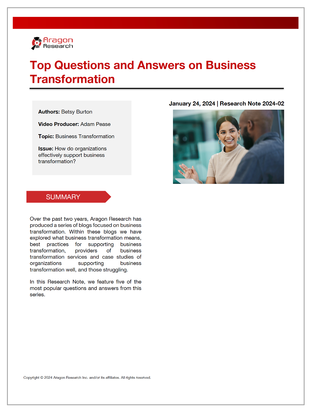 2024-02 Top Questions and Answers on Business Transformation