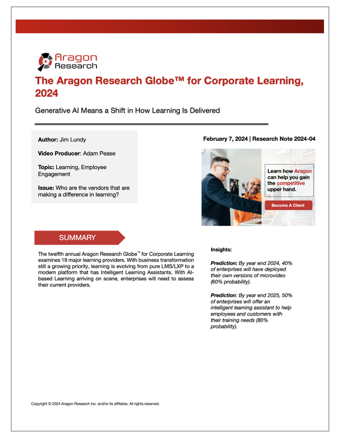 2024-04 The Aragon Research Globe™ for Corporate Learning, 2024