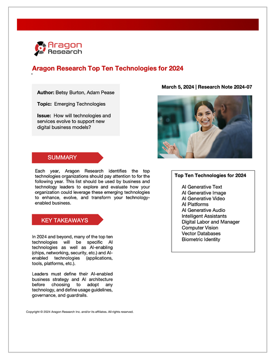 2024-07 Aragon Research Top Ten Technologies for 2024