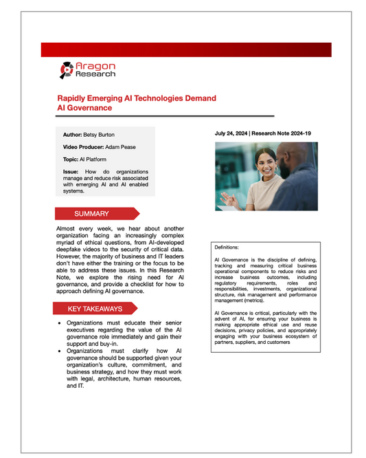 2024-19 Rapidly Emerging AI Technologies Demand AI Governance