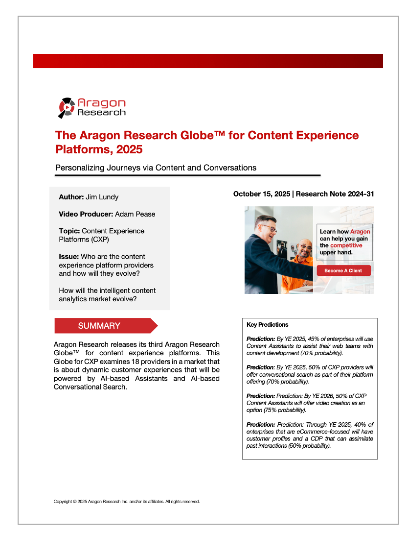 2024-31 The Aragon Research Globe for Content Experience Platforms, 2025