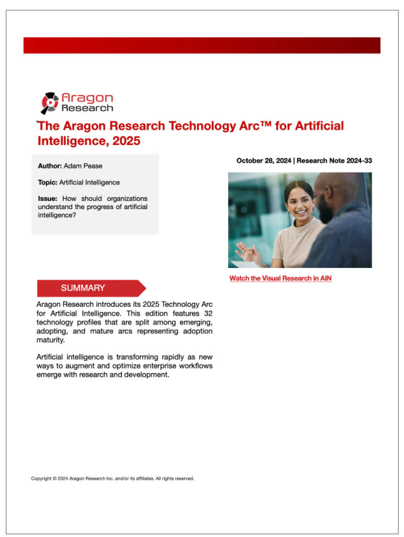 2024-33 The Aragon Research Technology Arc for Artificial Intelligence