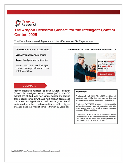 2024-38 The Aragon Research Globe™ for the Intelligent Contact Center, 2025