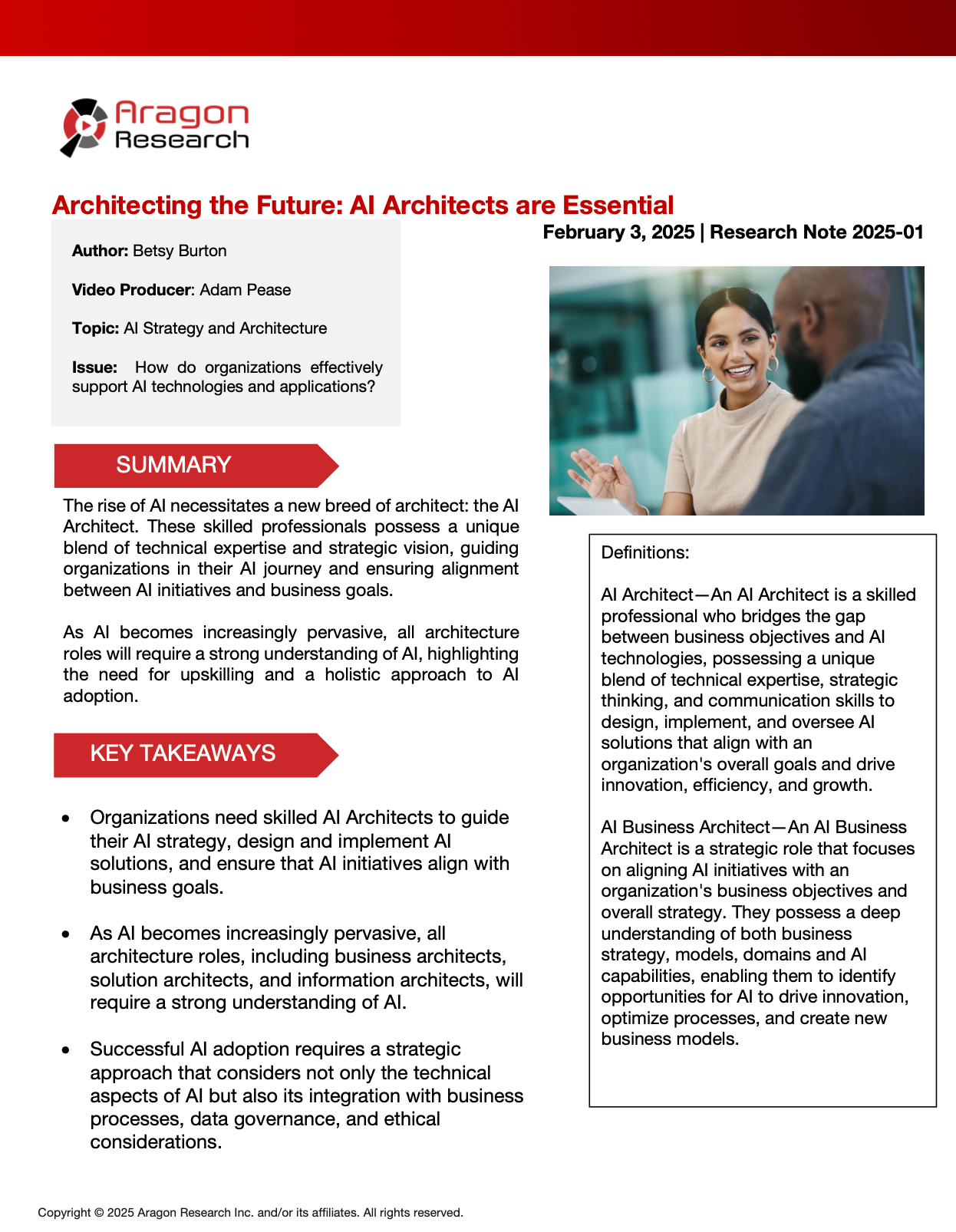 2025-01 Architecting the Future-AI Architects are Essential