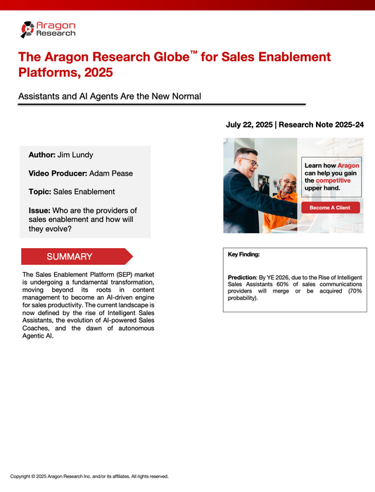 2025-24 The Aragon Research Globe™ for Sales Enablement Platforms, 2025