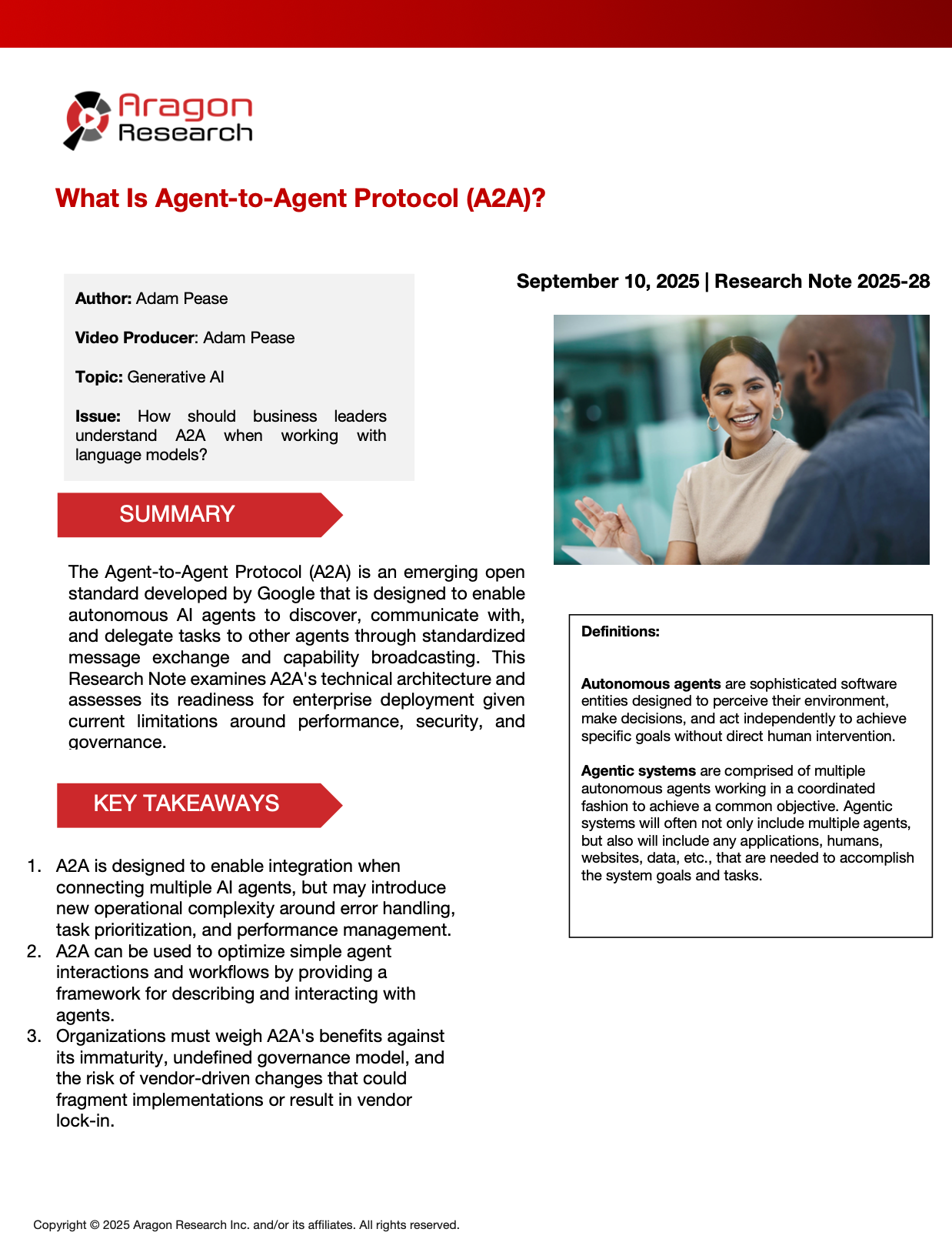 2025-28 What Is Agent-to-Agent Protocol
