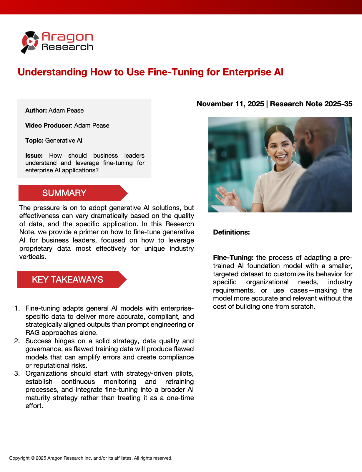 2025-35 Understanding How to Use Fine-Tuning for Enterprise AI