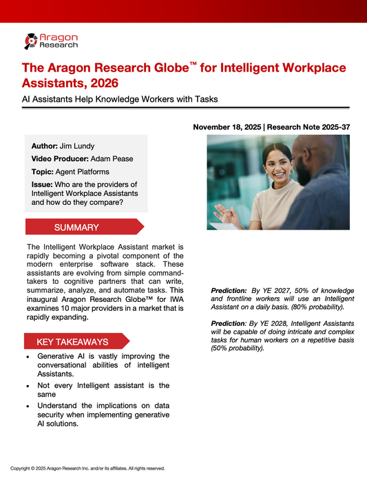 2025-37 The Aragon Research Globe™ for Intelligent Workplace Assistants, 2026