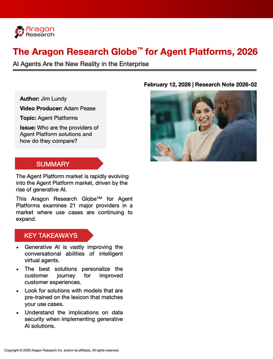 2026-02 The Aragon Research Globe™ for Agent Platforms, 2026