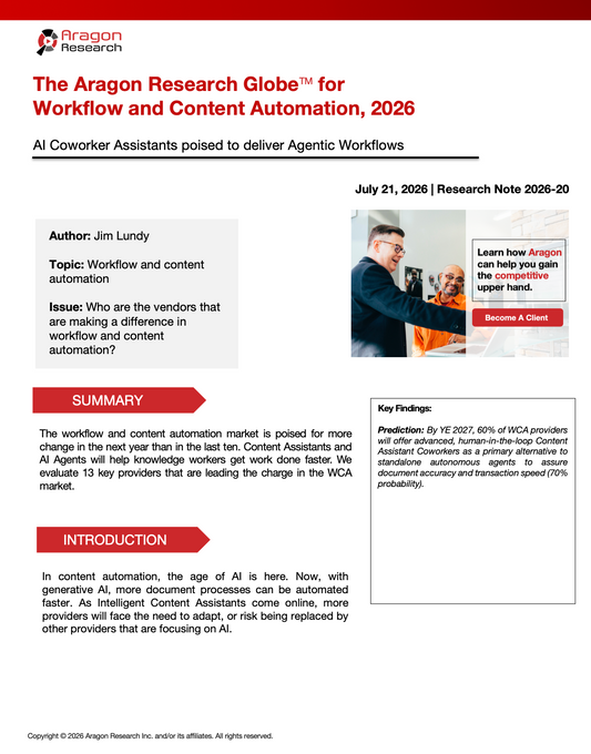 2026-20 The Aragon Research Globe for Workflow and Content Automation, 2026