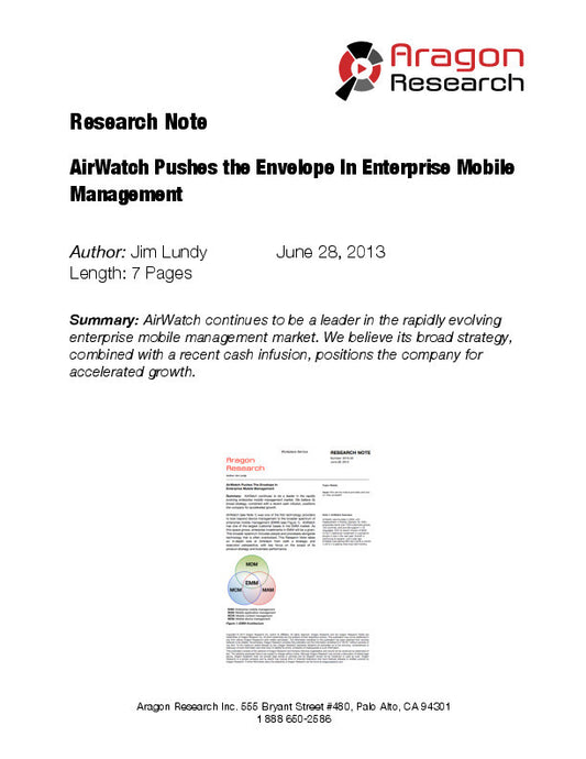 AirWatch Pushes The Envelope In Enterprise Mobile Management