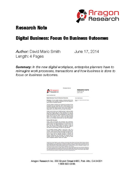 Digital Business: Focus On Business Outcomes