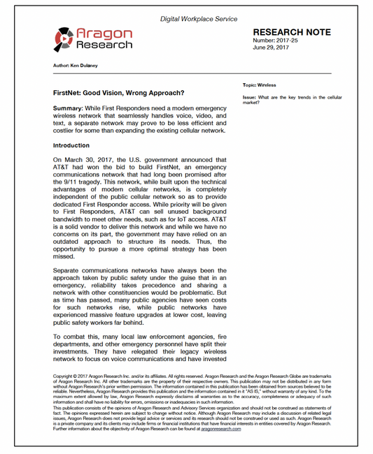 FirstNet: Good Vision, Wrong Approach?