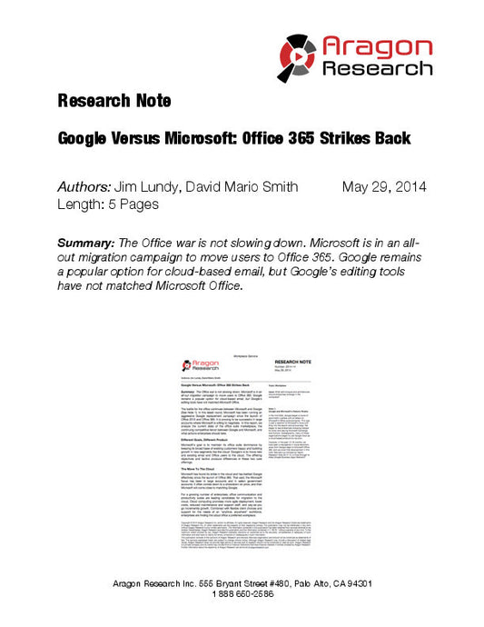 Google Versus Microsoft: Office 365 Strikes Back