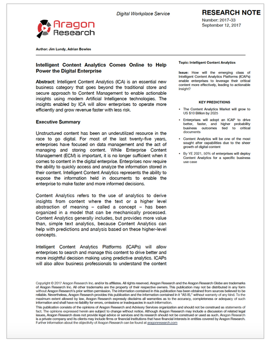 Intelligent Content Analytics Comes Online to Help Power the Digital Enterprise