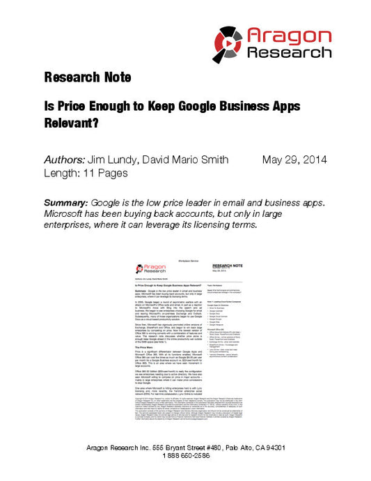 Is Price Enough to Keep Google Business Apps Relevant?