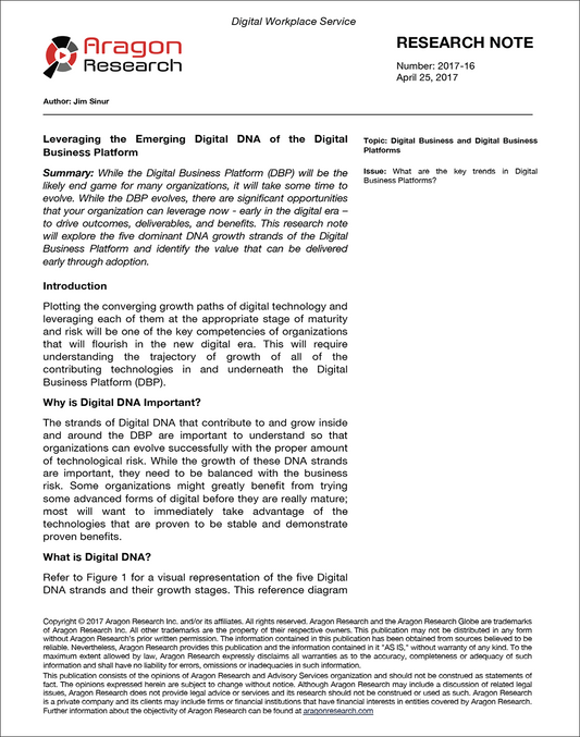 Leveraging the Emerging Digital DNA of the Digital Business Platform