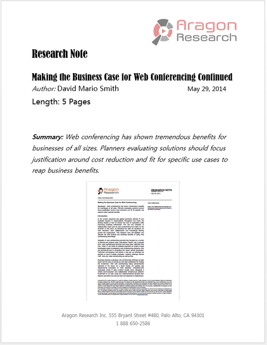 Making the Business Case for Web Conferencing Continued