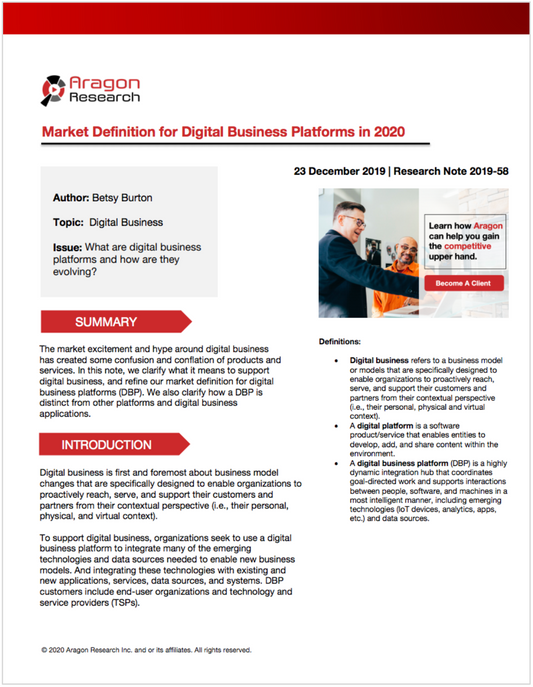 Market Definition for Digital Business Platforms in 2020