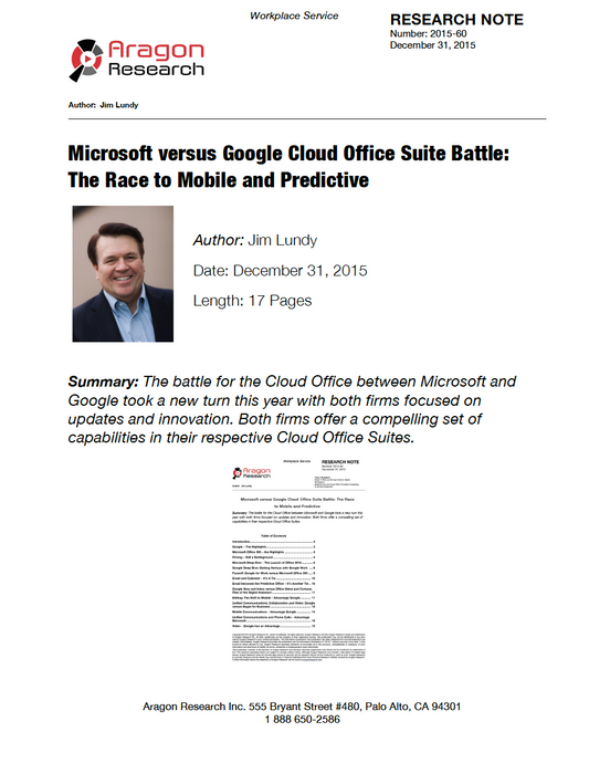 Microsoft versus Google Cloud Office Suite Battle: The Race to Mobile and Predictive