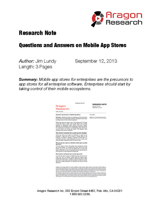 Questions and Answers on Mobile App Stores
