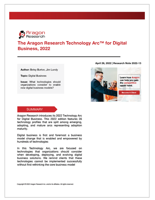 2022-13 The Aragon Research Technology Arc for Digital  Business, 2022