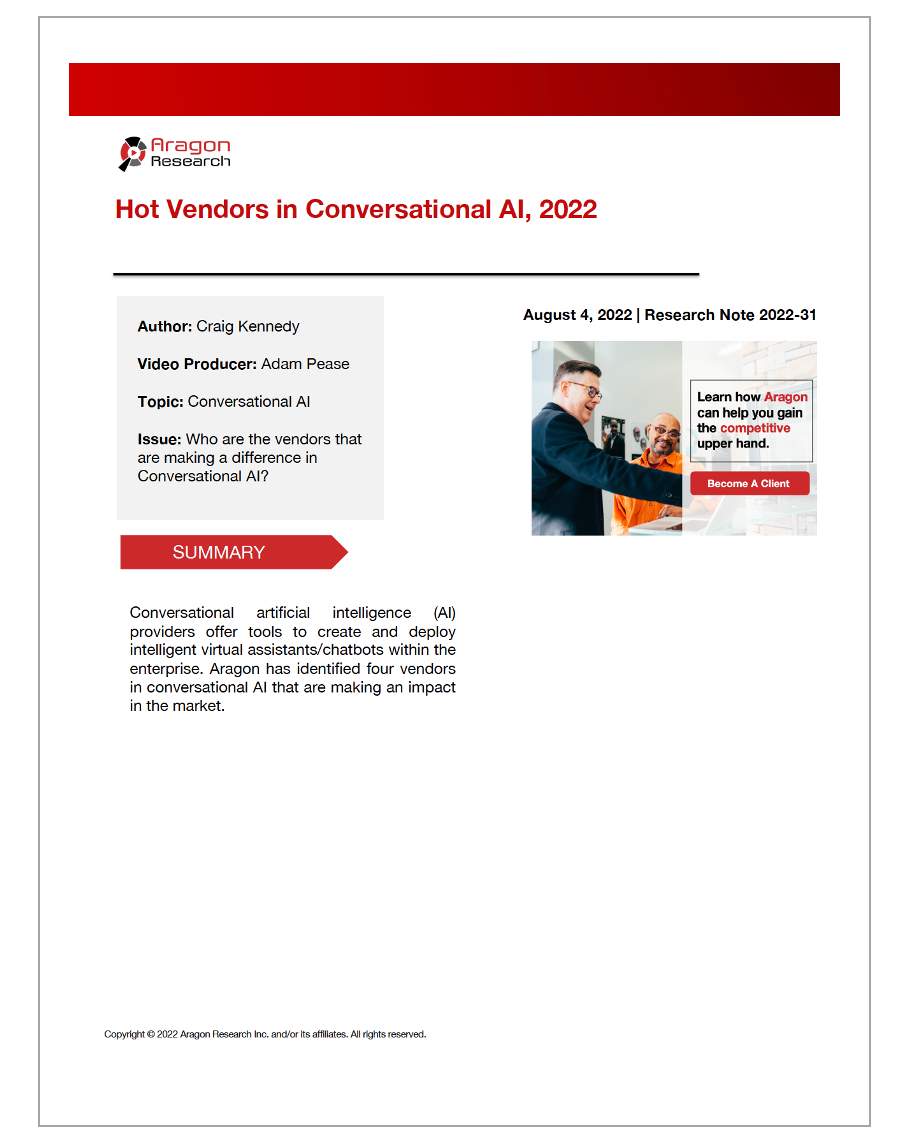 2022-31 Hot Vendors in Conversational AI, 2022