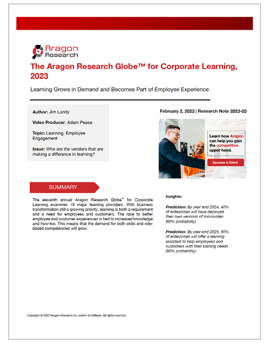 2023-03 The Aragon Research Globe™ for Corporate Learning, 2023