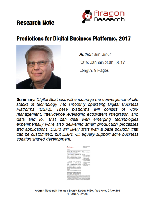Predictions for Digital Business Platforms, 2017